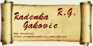 Radenka Gaković vizit kartica